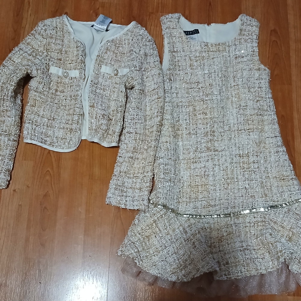 Biscotti Cream and Tan Tweed Ensemble